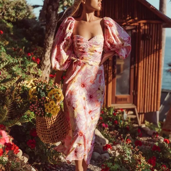 Riviera Summer Floral Dress In Pastel Blooms, Small to Plus Sizing Available - Picture 1 of 10